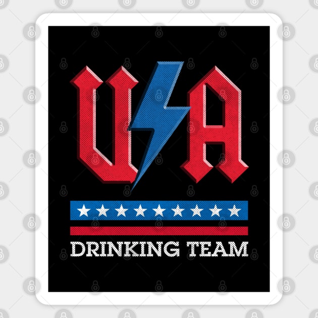 USA rock n roll thunder lightning style Drinking team Magnet by opippi